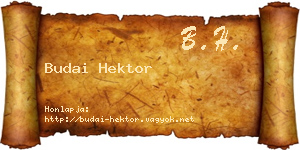Budai Hektor névjegykártya